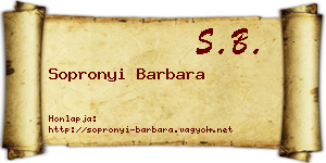 Sopronyi Barbara névjegykártya