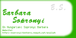 barbara sopronyi business card